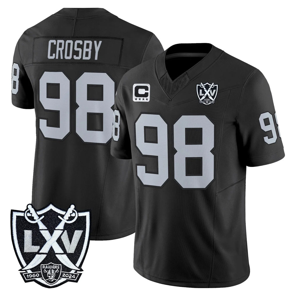Robertx LV.Raiders #98 Maxx Crosby Player Black 2026 Vapor Limited Home Game Stitched Jerseys