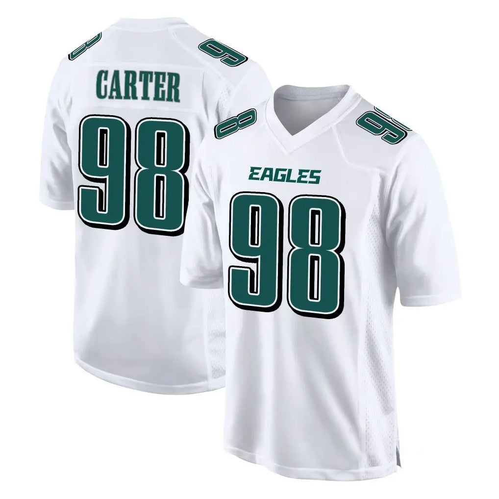 Robertx P.Eagles #98 Jalen Carter Player White Tundra Fashion Home Game Stitched Jerseys